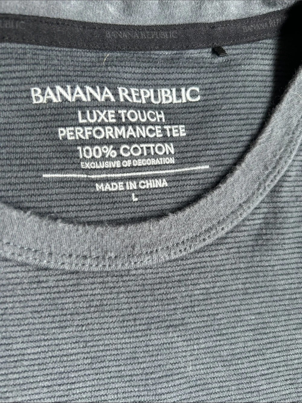 Banana Republic Gray Luxe Touch Ribbed Crew Tee